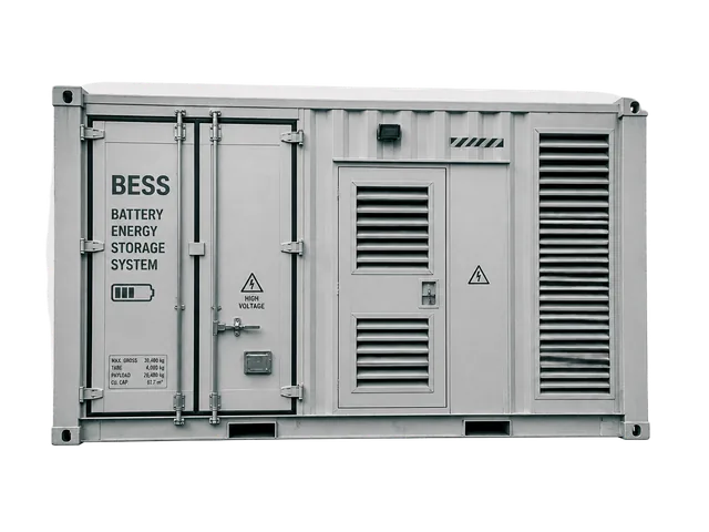 Freigestellter Batteriespeicher-Container für Netzanschlüsse von Großspeichern